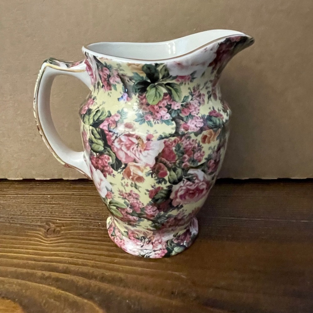 Vintage James Sadler "Sophie" Chintz Fine Porcelain Pitcher / Jug 5 in x 3.5 in
